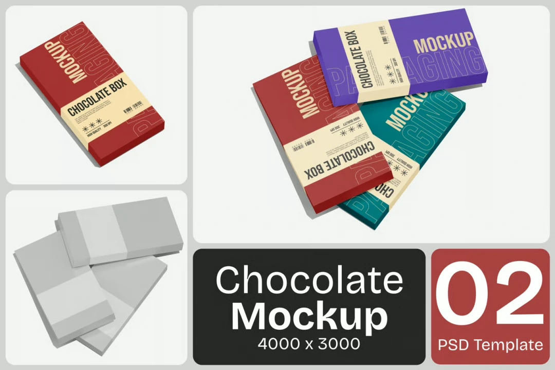 دانلود موکاپ لایه باز بسته بندی شکلات