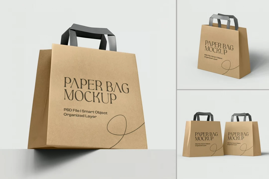 داخلود موکاپ لایه باز بگ خرید کاغذی