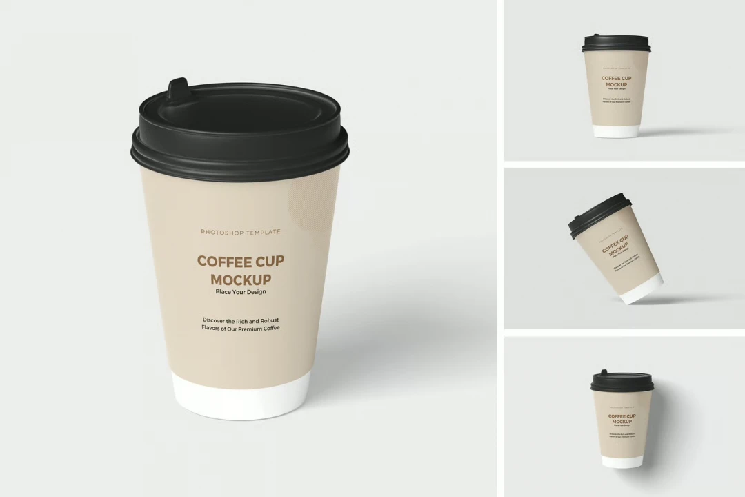 دانلود موکاپ لایه باز لیوان کاغذی قهوه