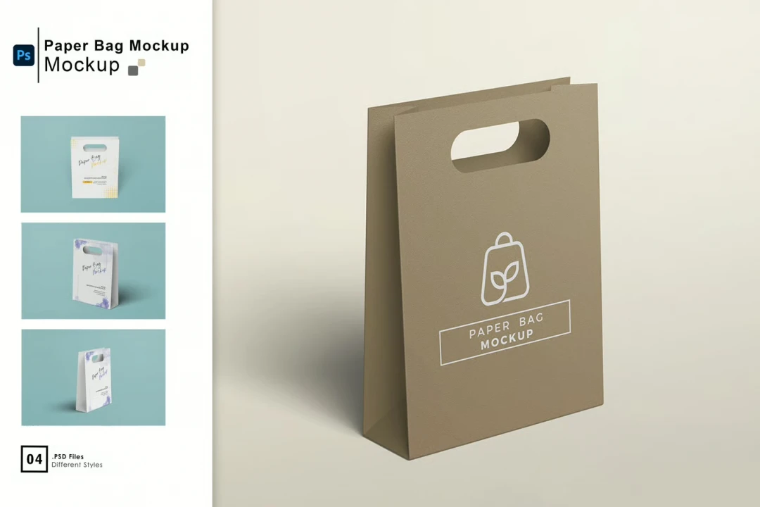 دانلود موکاپ لایه باز بگ خرید کاغذی