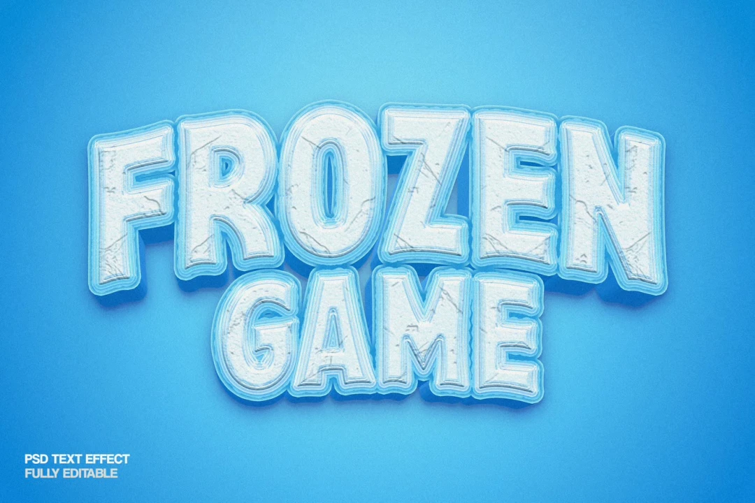تکست استایل سه بعدی متن یخ زده