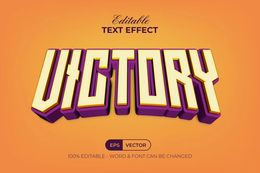 دانلود تکست استایل سه بعدی victory