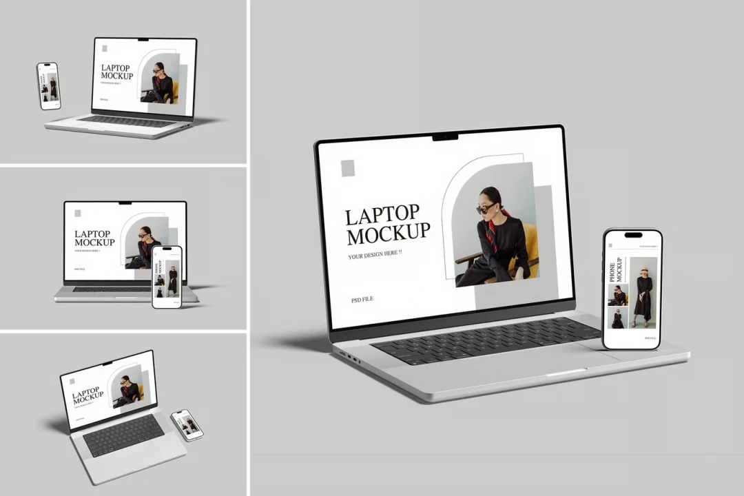 دانلود موکاپ لایه باز مک بوک پرو و آیفون