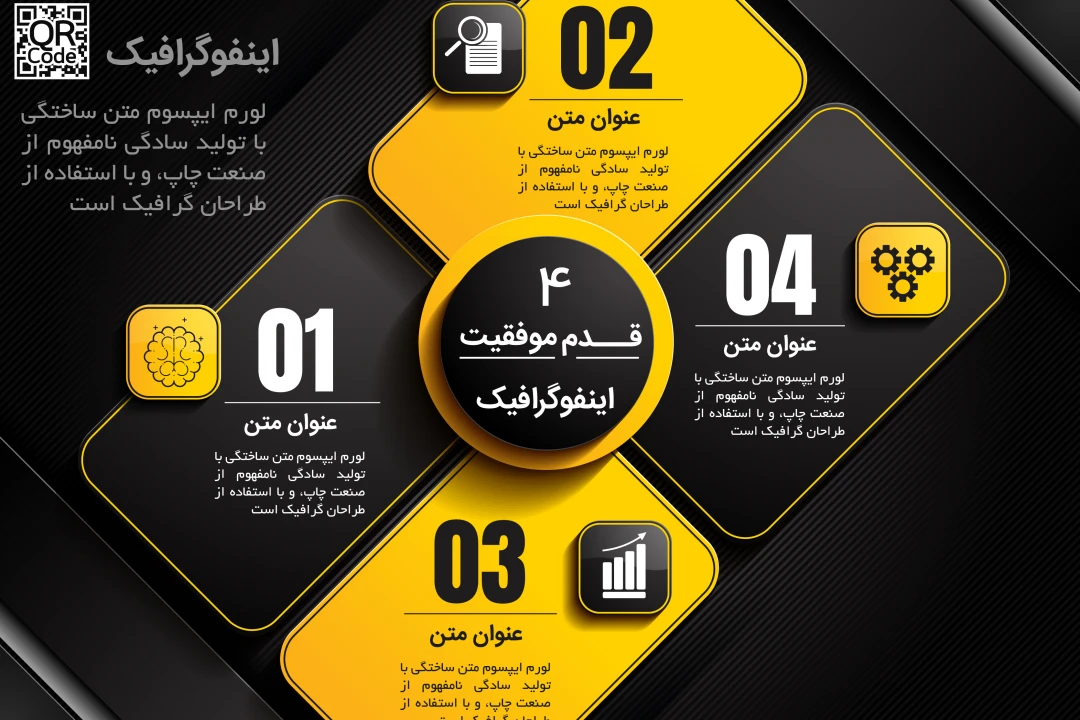 اینفوگرافی 4 بخشی لایه باز | فایل ایلاستریتور و EPS قابل ویرایش