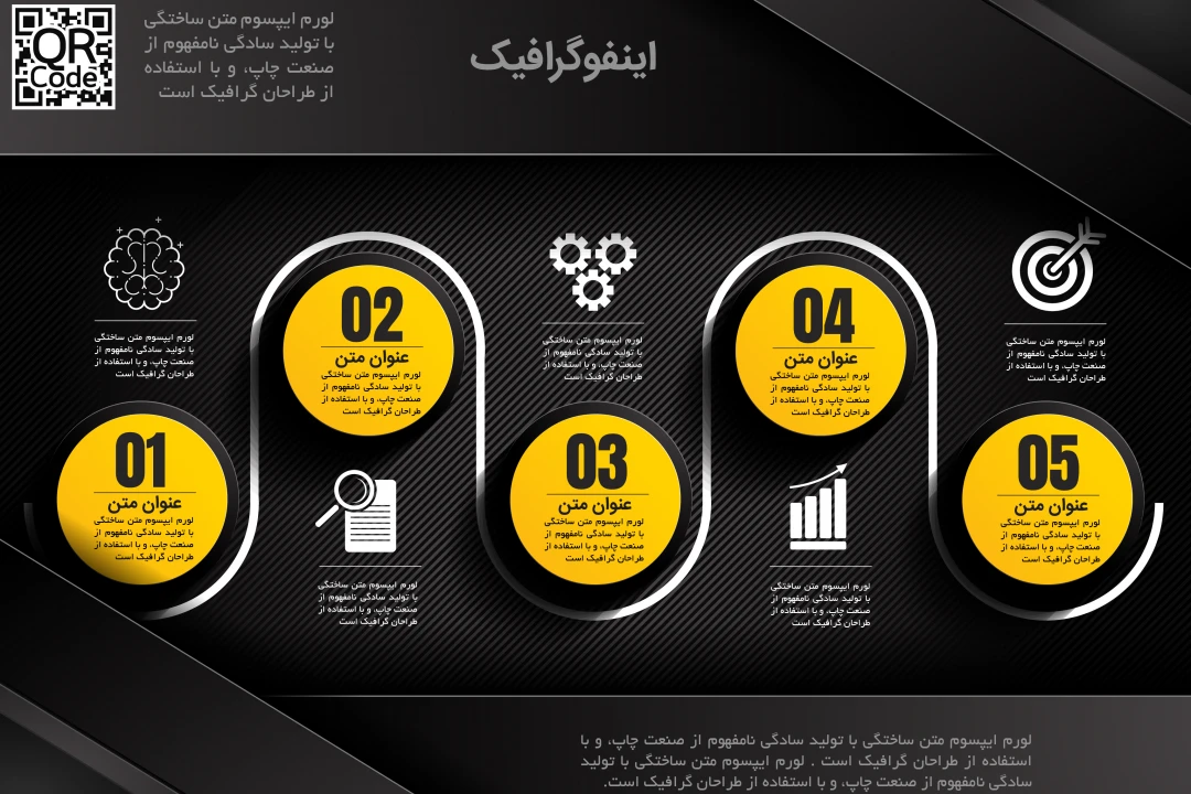 اینفوگرافی 5 بخشی لایه باز | فایل ایلاستریتور و EPS قابل ویرایش