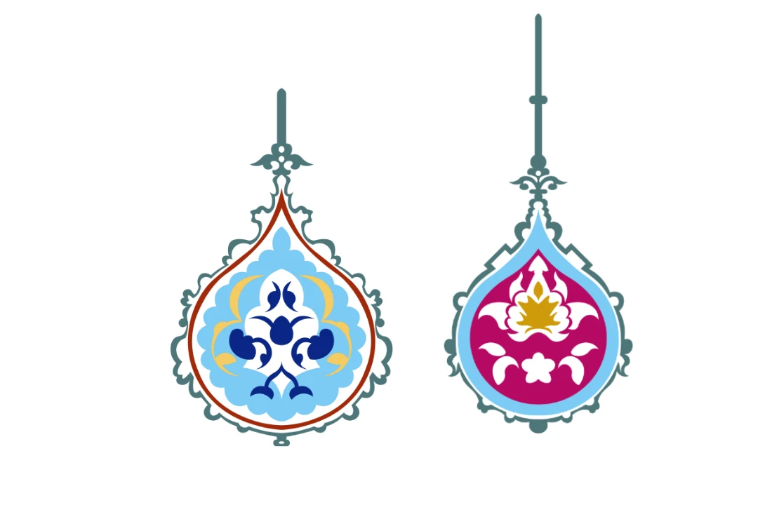 وکتور شمسه مناسب صفحه آرایی، کتیبه، پوستر و بنر طرح لایه باز فتوشاپ با رنگ بندی بسیار جذاب