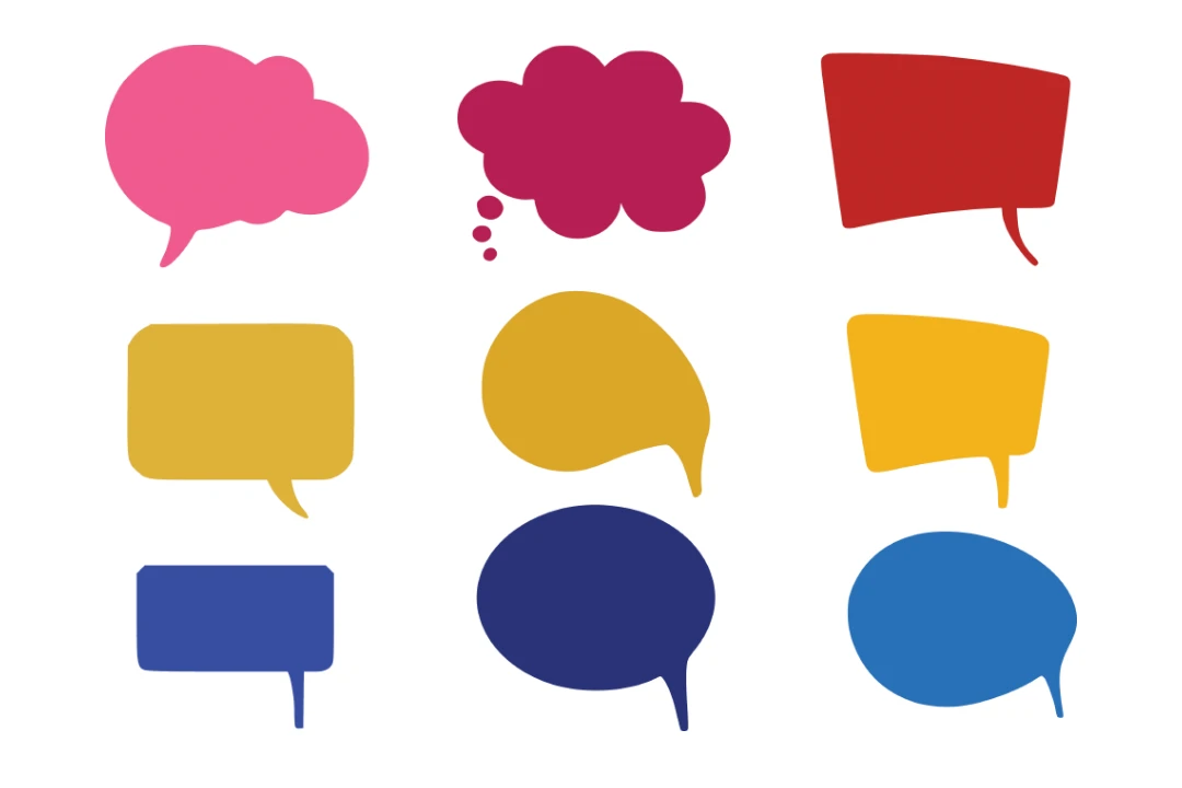 وکتور کادر گفتگو، کادر متنی طرح لایه باز فتوشاپ طرح رنگی