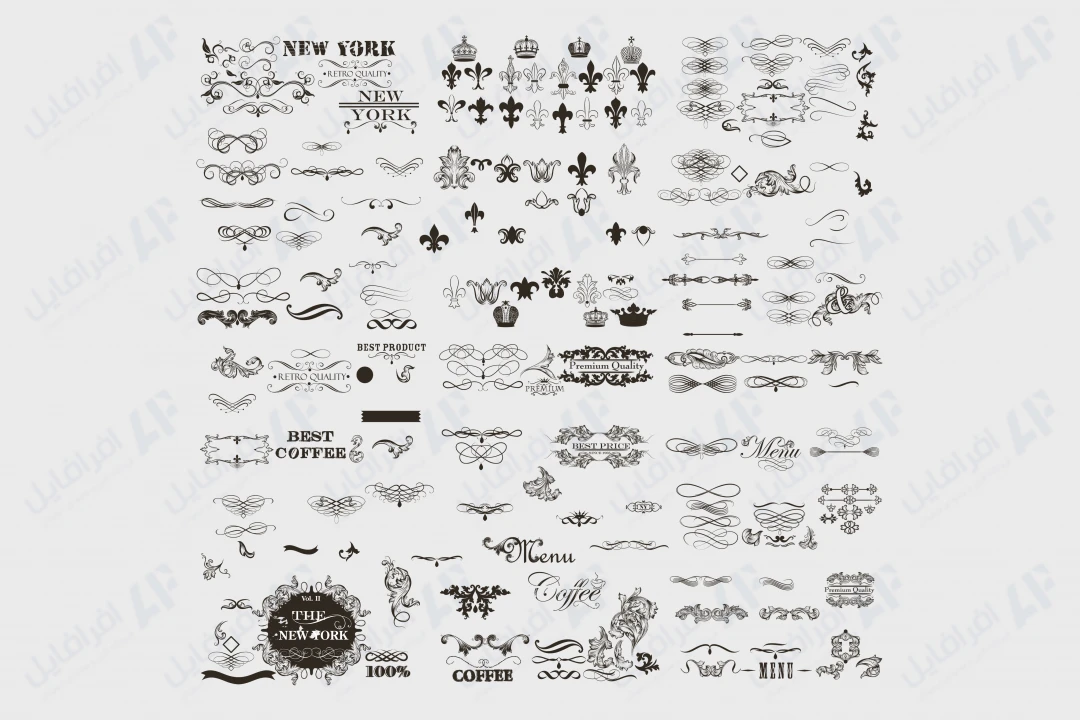 مجموعه وکتور طرح های اسلیمی