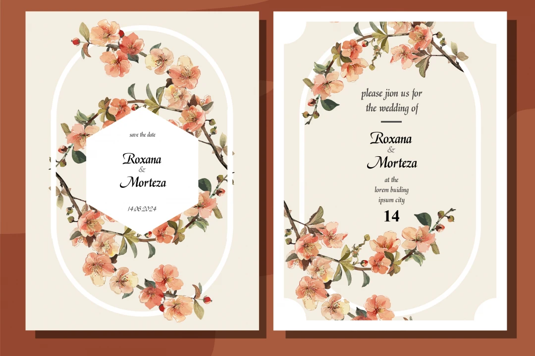 طرح لایه باز برای چاپ کارت عروسی