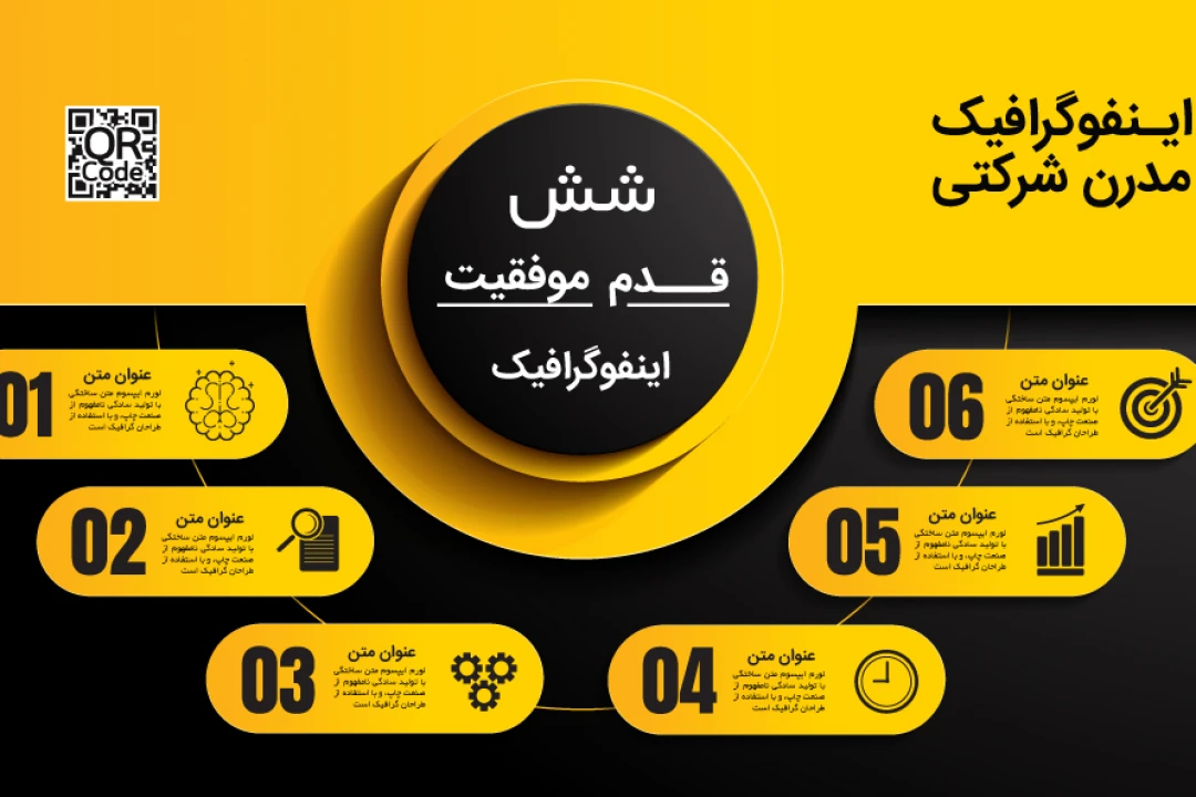 اینفوگرافی 6 بخشی لایه باز  | فایل ایلاستریتور و EPS قابل ویرایش