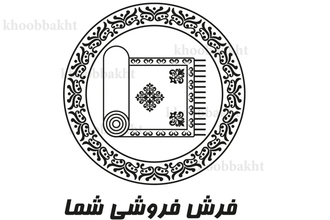 دانلود طرح وکتور لوگوی فرش فروشی متشکل از فرش و حاشیه دایره ای زیبا