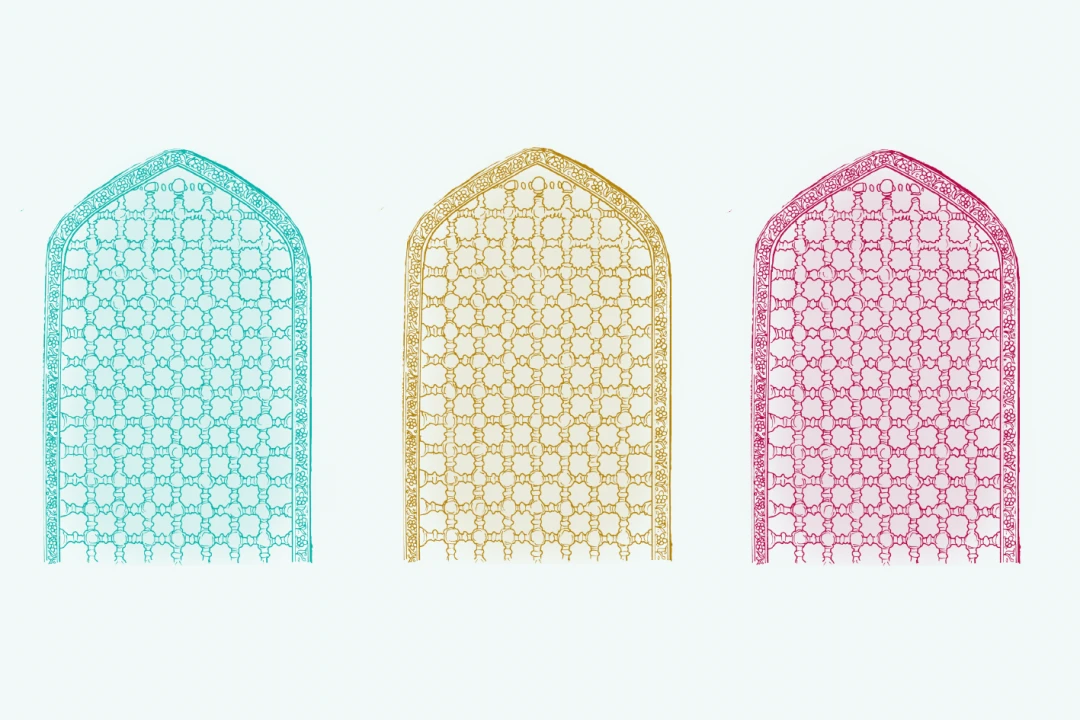 وکتور طرح مسجدی،  وکتور ضریح طرح لایه باز سه رنگ