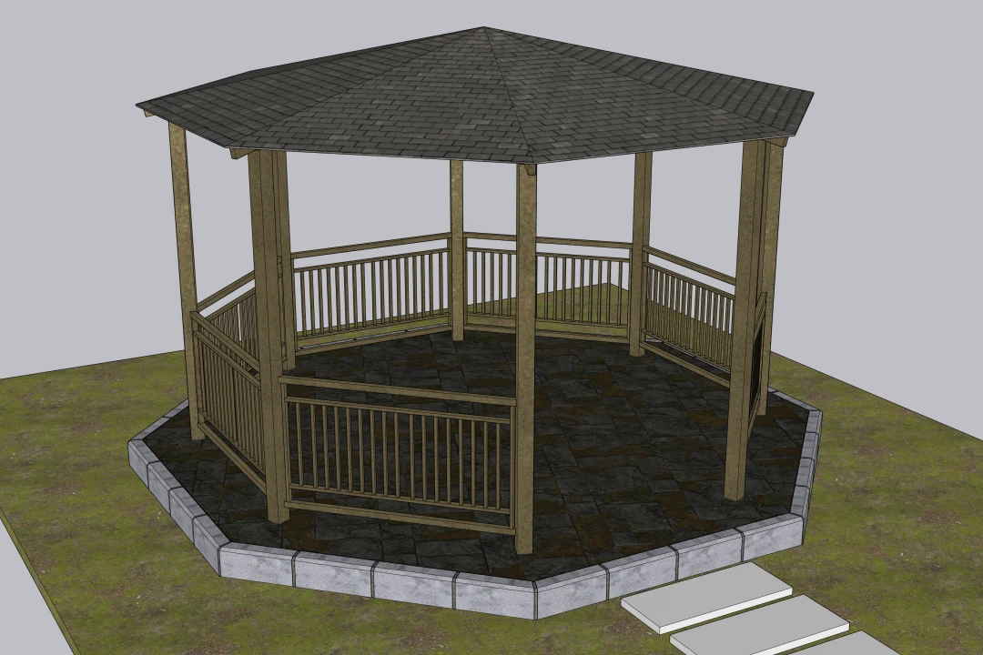 آلاچیق 8 ضلعی با سقف شیب دار