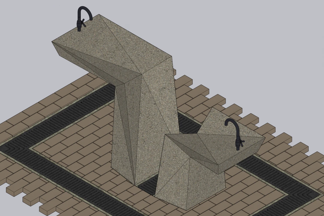 آبخوری دو طرفه مدرن فضای باز