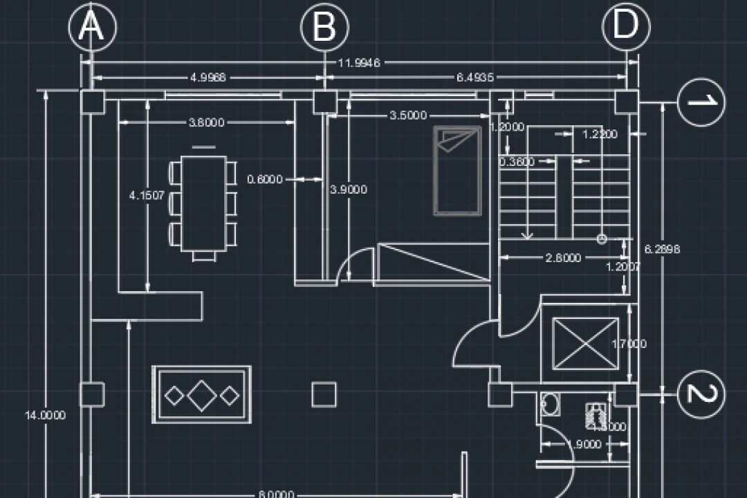 پلان معماری ساختمان مسکونی
