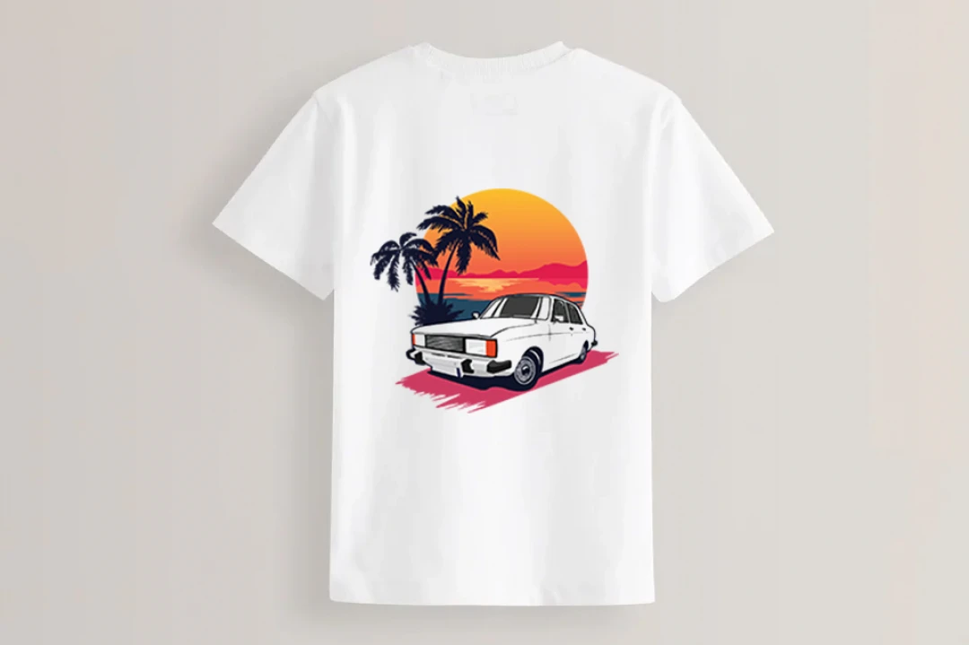 طرح لایه باز تیشرت پیکان و شهر ساحلی