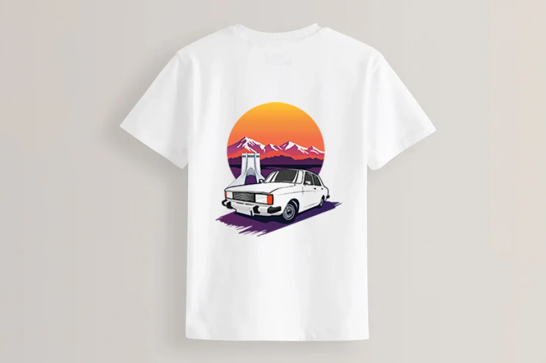 طرح تیشرت لایه باز پیکان و کوه دماوند