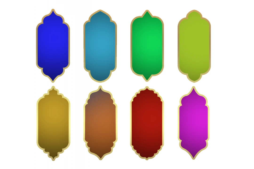 مجموعه یا پک وکتور شیپ یا قاب رنگی طرح لایه باز