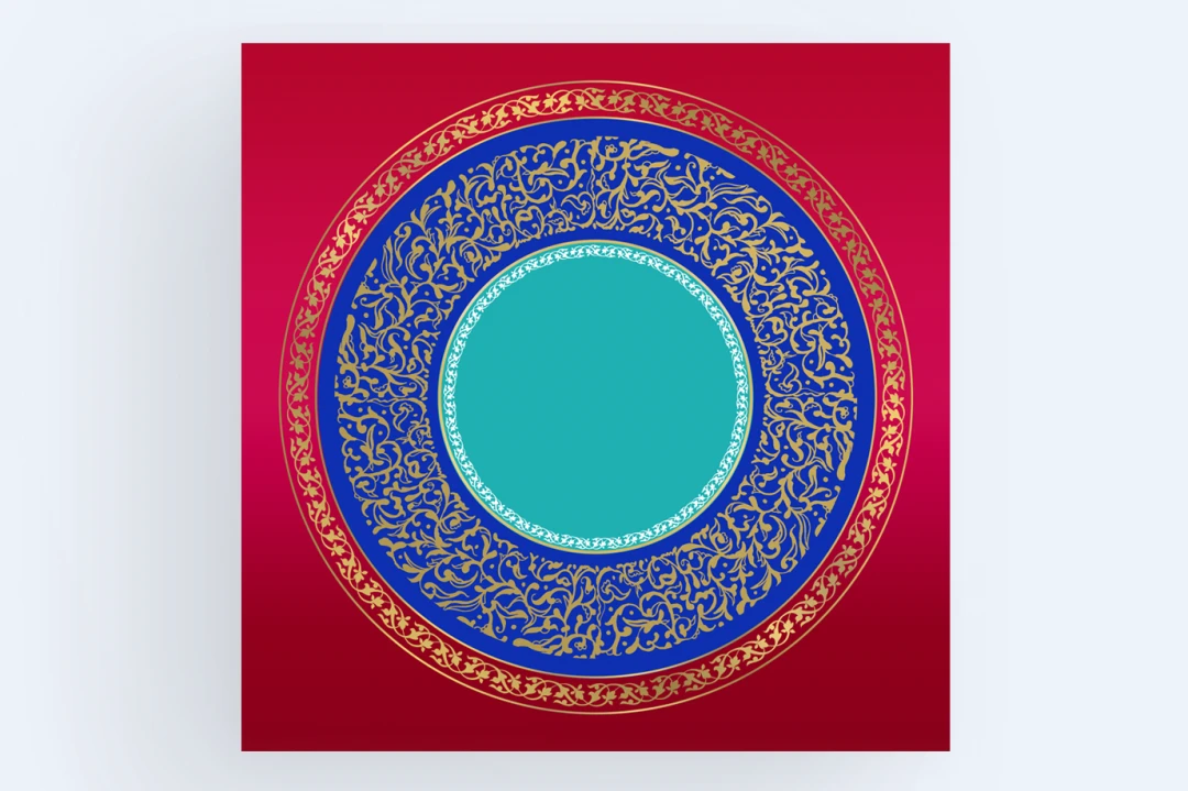 ترنج طرح لایه باز فتوشاپ رنگ طلایی و سرمه ای