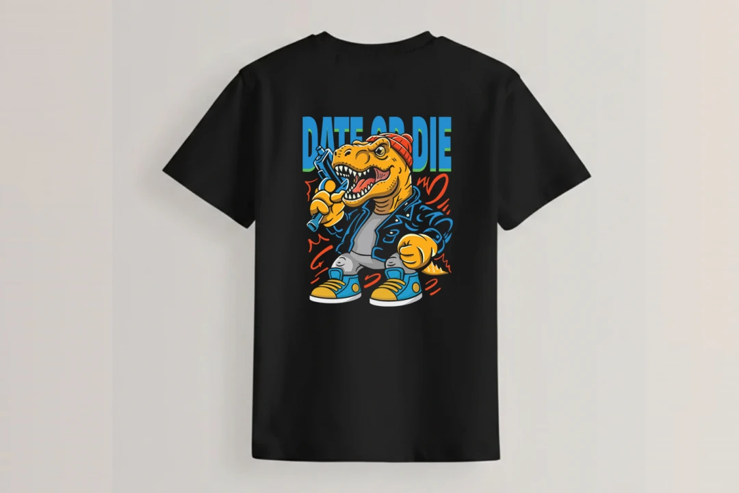 طرح لایه باز تی رکس دایناسور برای چاپ روی تیشرت