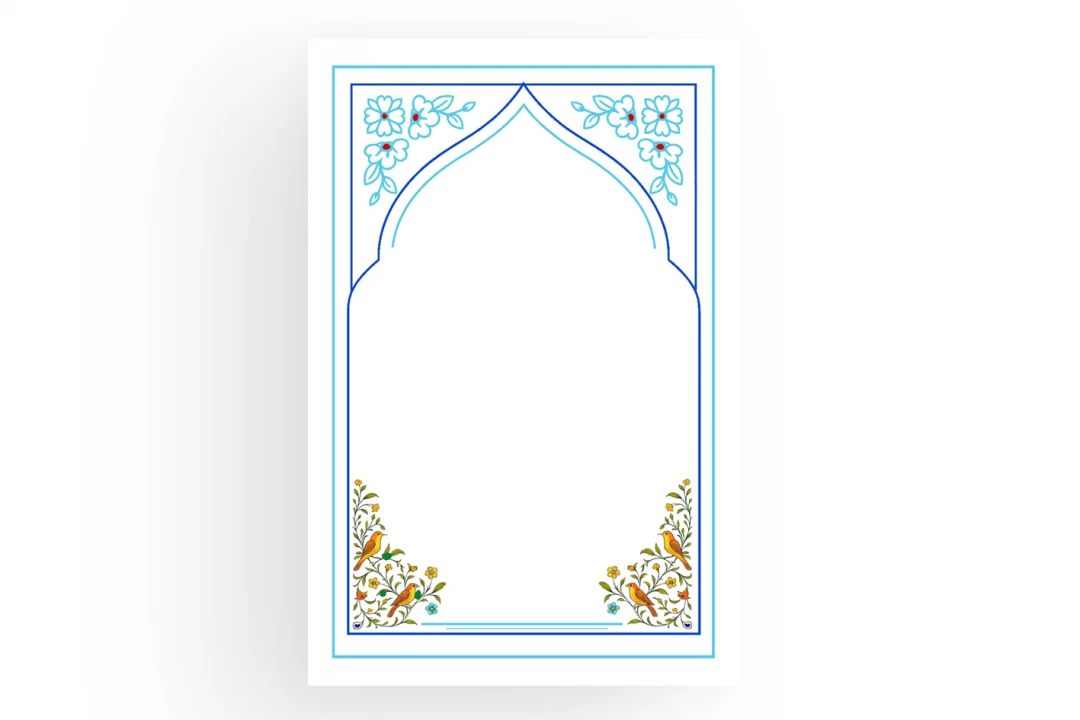 قاب قوس دار با طرح گل و بوته طرح لایه باز فتوشاپ