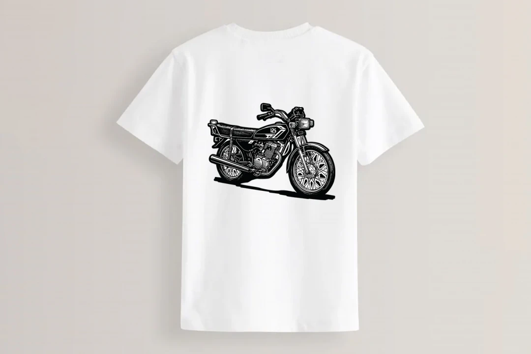 طرح موتور 125 برای تیشرت لایه باز