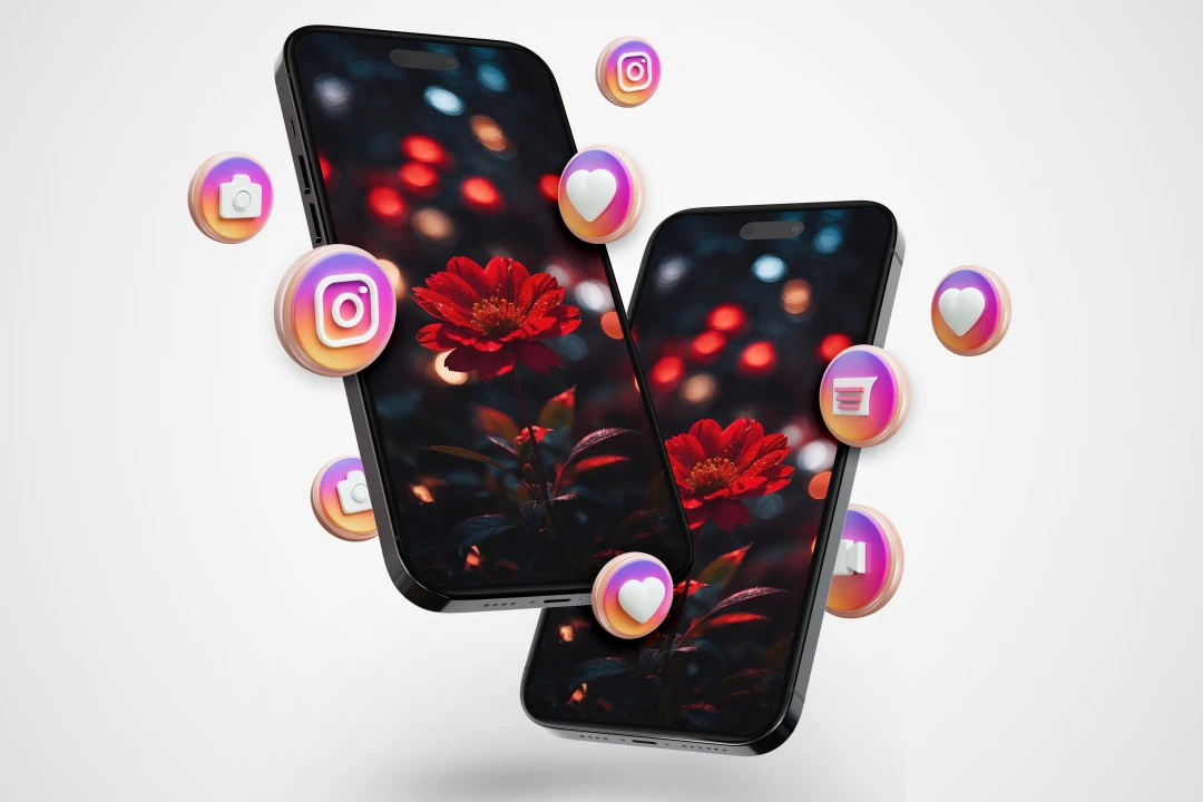 موکاپ پریمیوم لایه باز سه بعدی موبایل استوری اینستاگرام psd