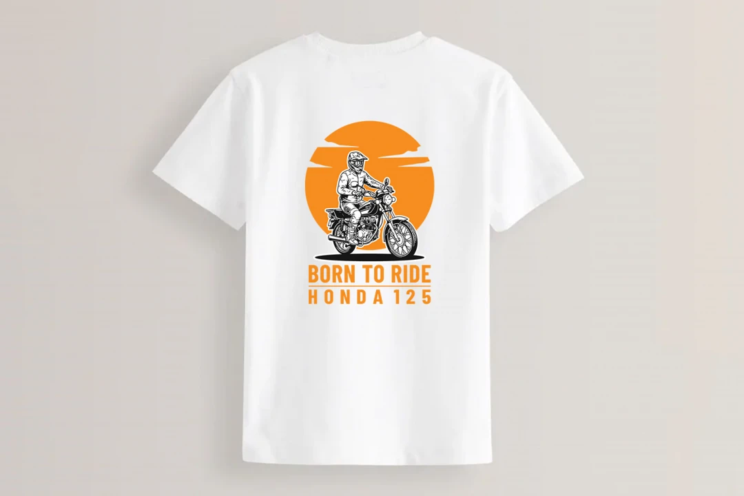 طرح تیشرت موتور هوندا 125 لایه باز ایلاستریتور برای چاپ