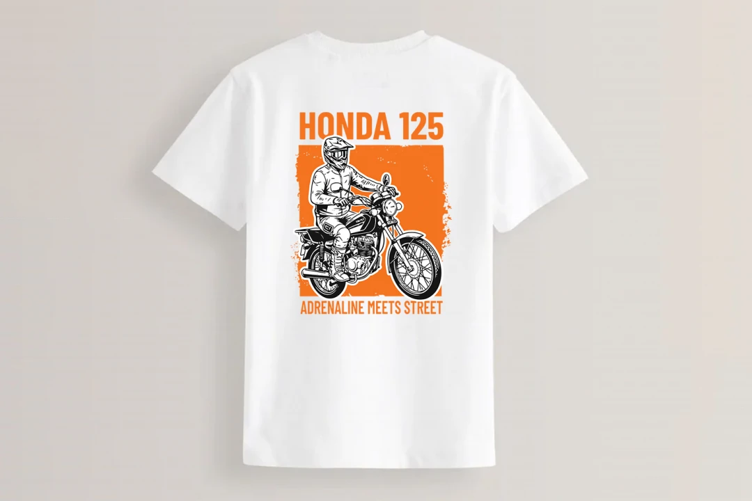 طرح تیشرت موتور هوندا 125 لایه باز برای چاپ