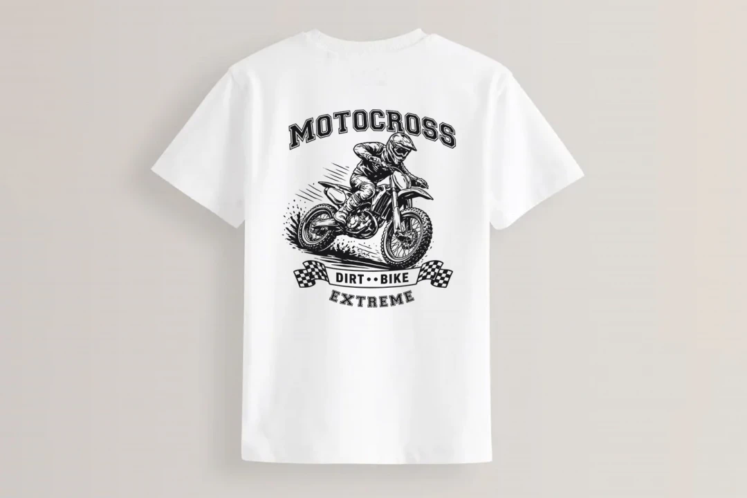 طرح لایه باز موتور کراس برای چاپ روی تیشرت