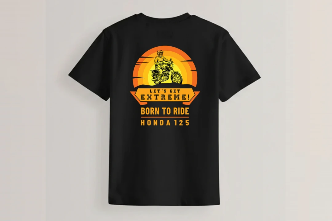 طرح تیشرت موتور 125 هوندا لایه باز