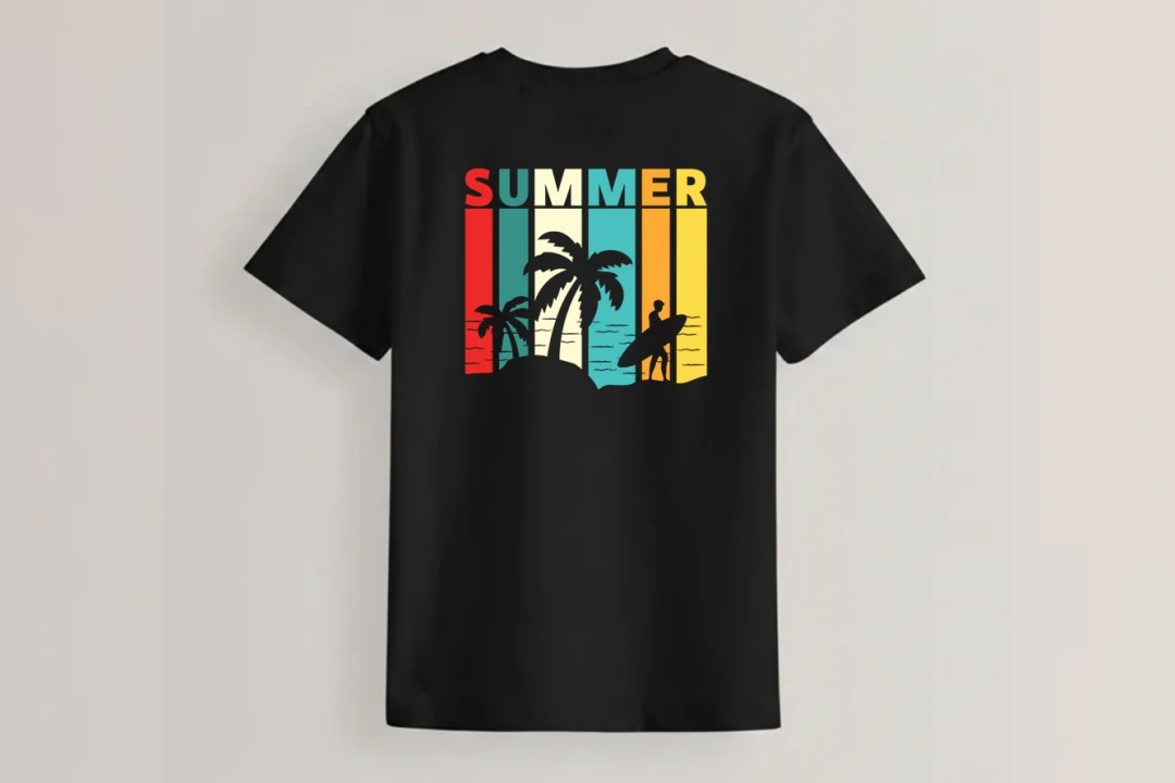 طرح لایه باز تم تابستان برای چاپ روی تیشرت