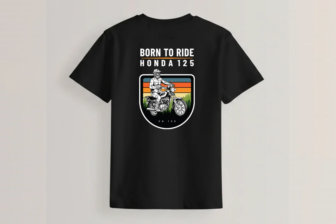 طرح تیشرت موتور هوندا 125 لایه باز برای چاپ