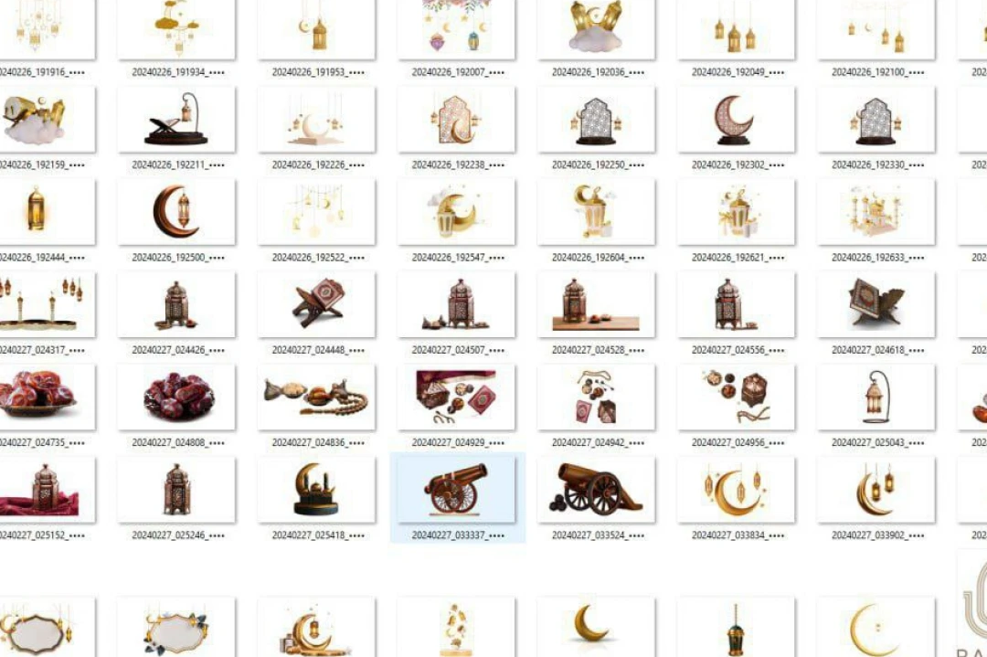 پک آیکن‌های سه‌بعدی ماه رمضان | مجموعه عناصر مذهبی 3D آماده طراحی