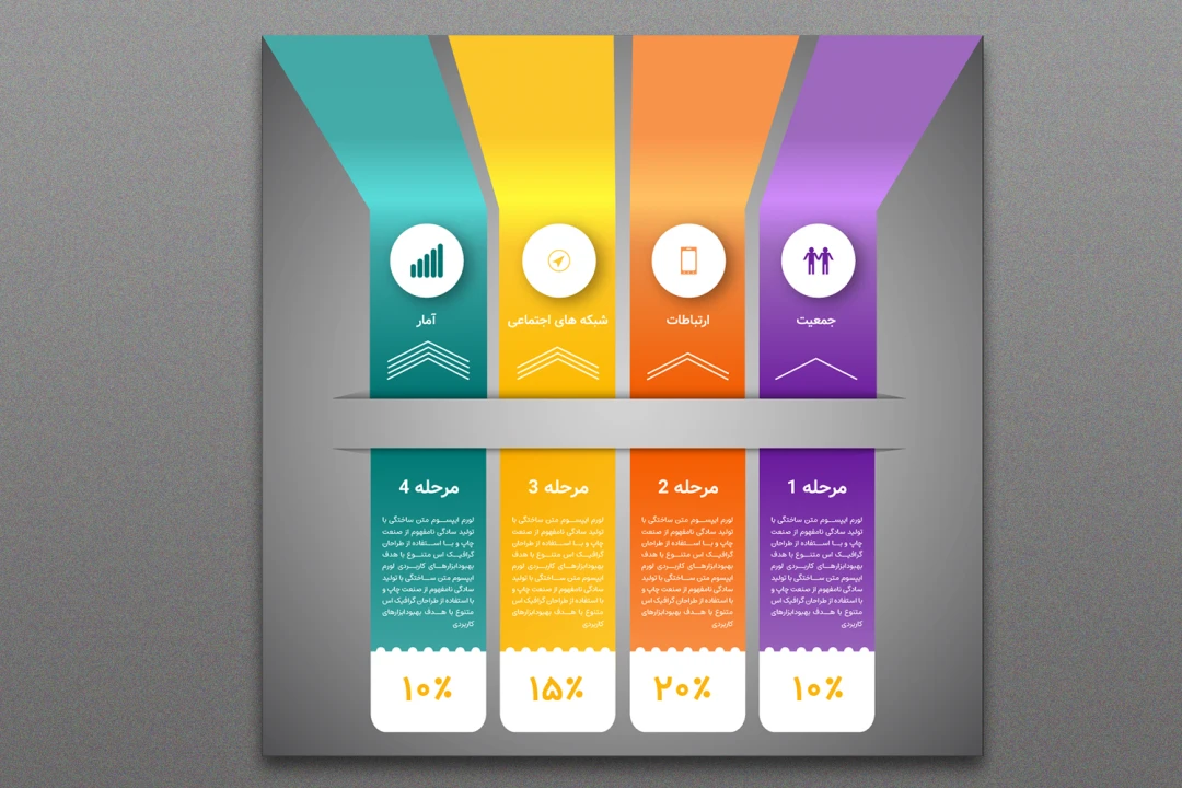 فایل لایه‌باز اینفوگرافیک سه‌بعدی (3D Infographic) در ایلاستریتور