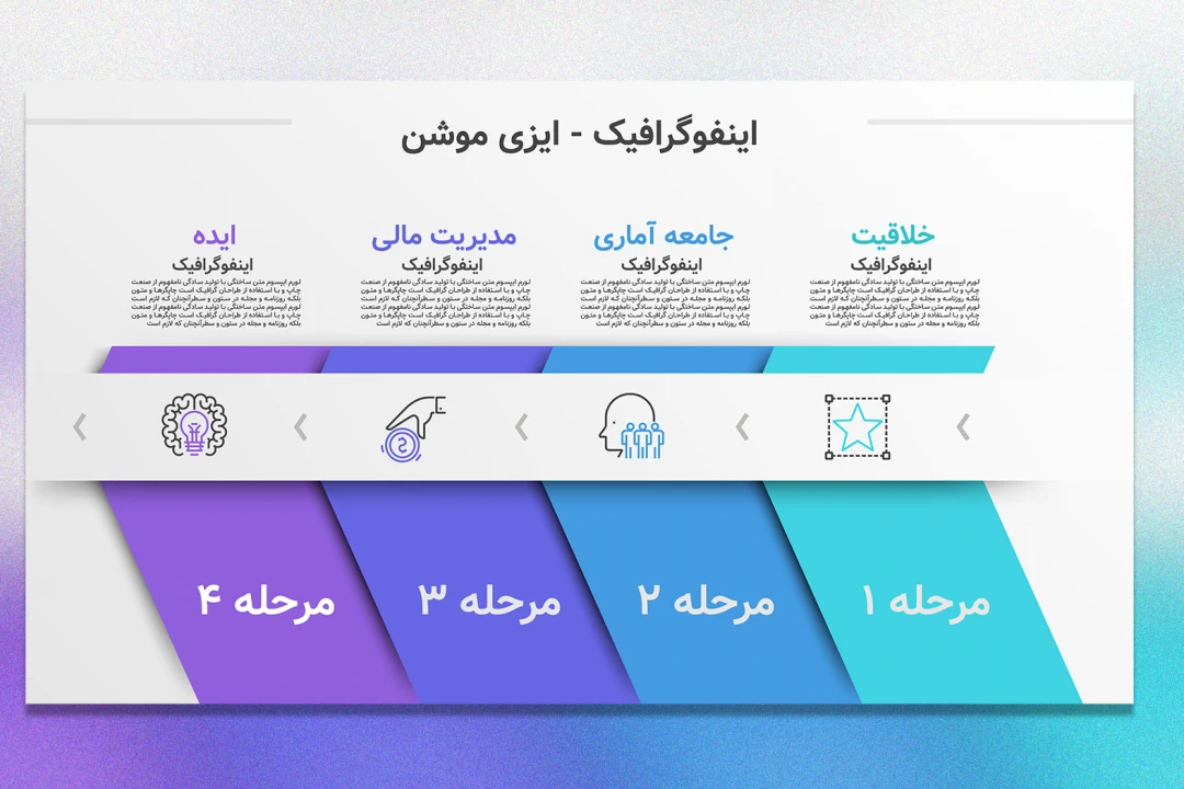 قالب اینفوگرافیک 4 مرحله ای حرفه‌ای | فوتوشاپ (PSD)