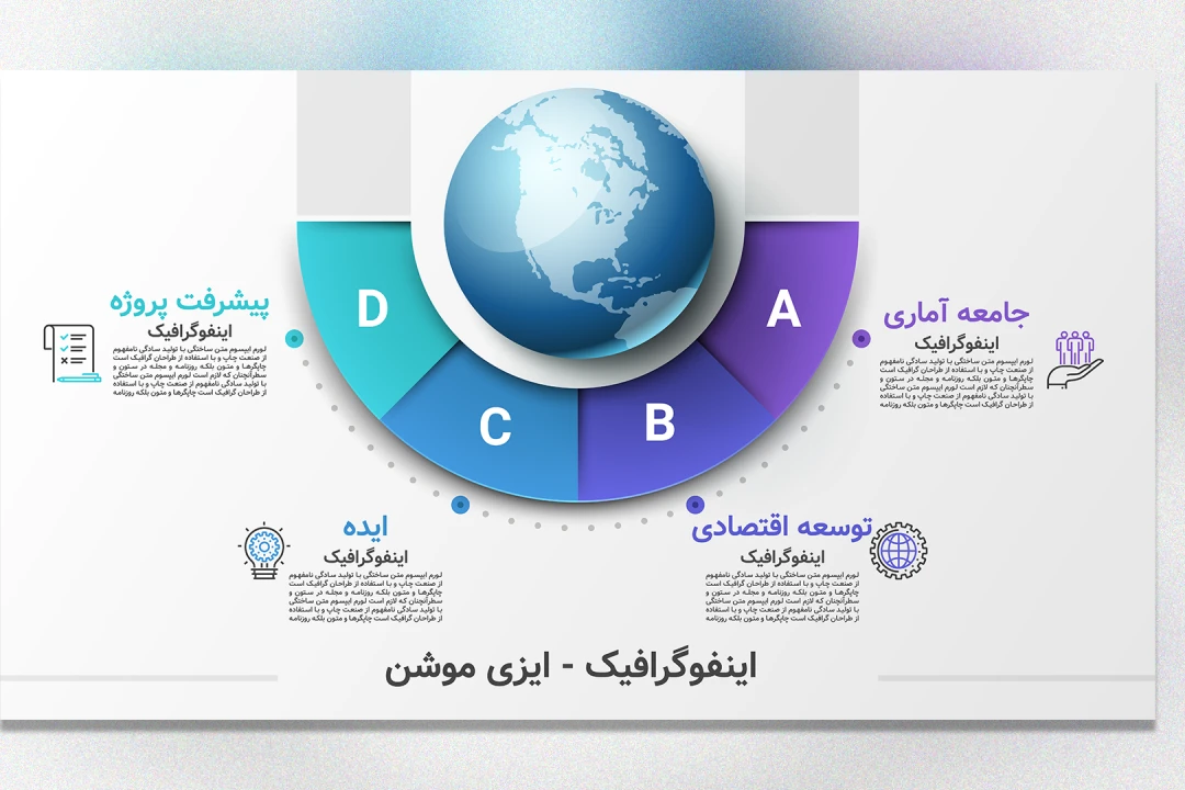 قالب اینفوگرافیک لایه باز حرفه‌ای | فوتوشاپ (PSD)