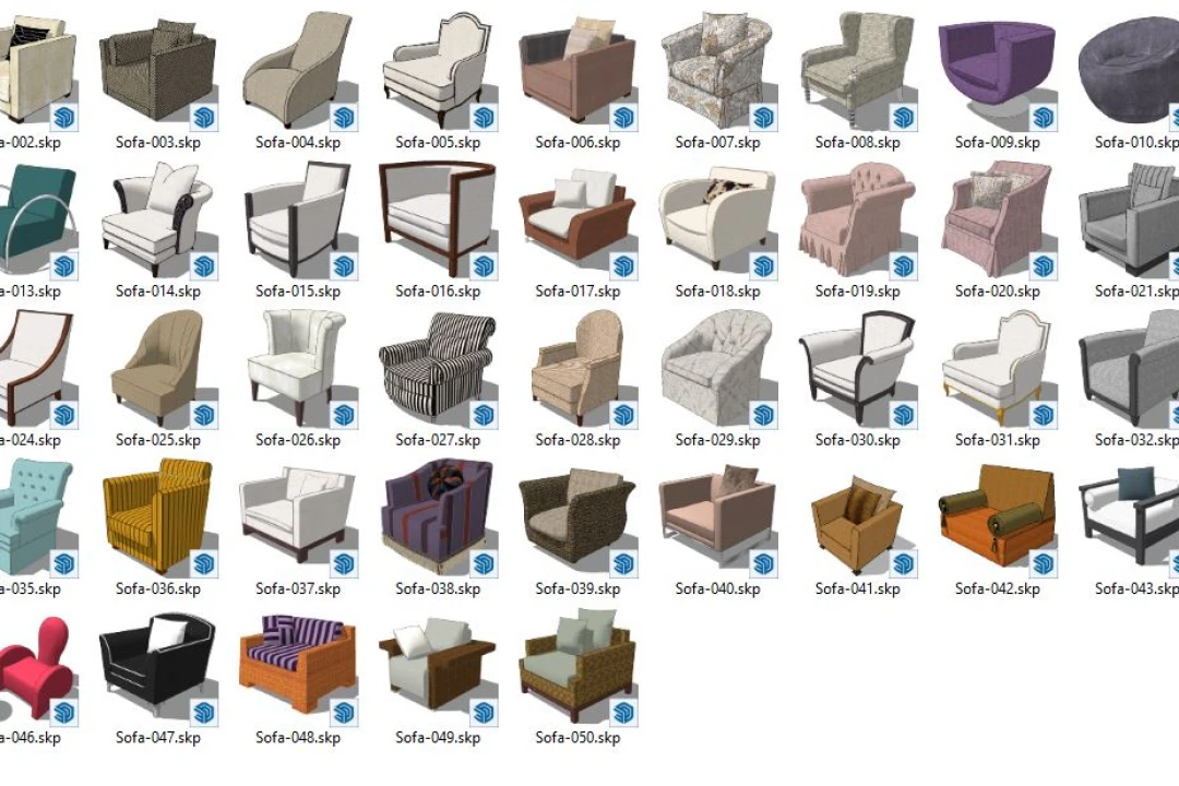 دانلود آبجکت مبلمان راحتی اسکچاپ