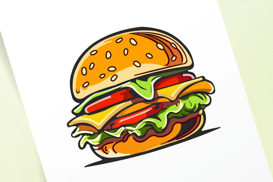 فایل طرح همبرگر با فرمت کورل دراو