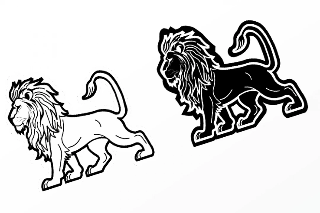 فایل طرح شیر با فرمت کورل دراو