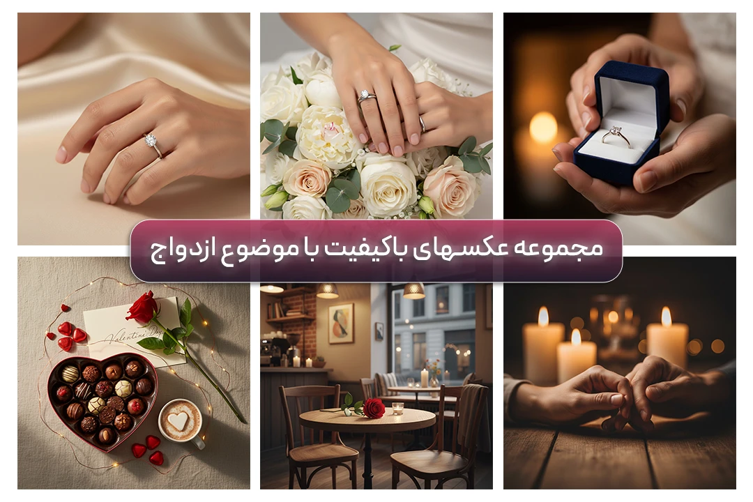 عکس حلقه و گل رز با کیفیت با موضوع ازدواج مناسب پوستر و پست و استوری اینستاگرام و روبیکا