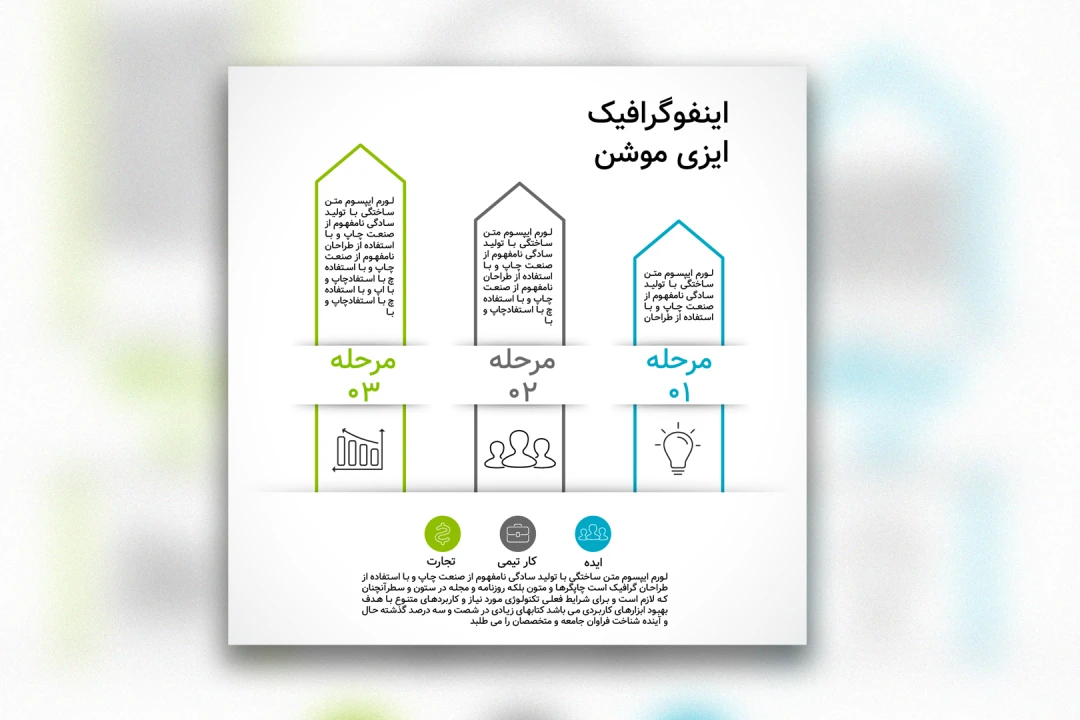قالب اینفوگرافیک 3 مرحله ای حرفه‌ای | ایلاسترایتور (AI)