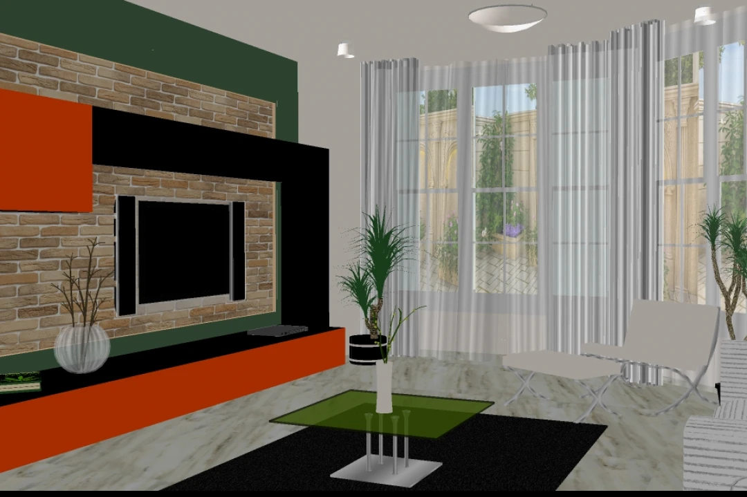 صحنه آماده  tv Room برای اسکچاپ