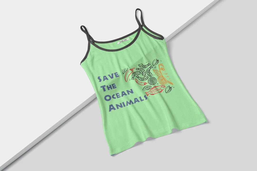 طرح تاپ بندی زنانه (Save The Ocean Animals)