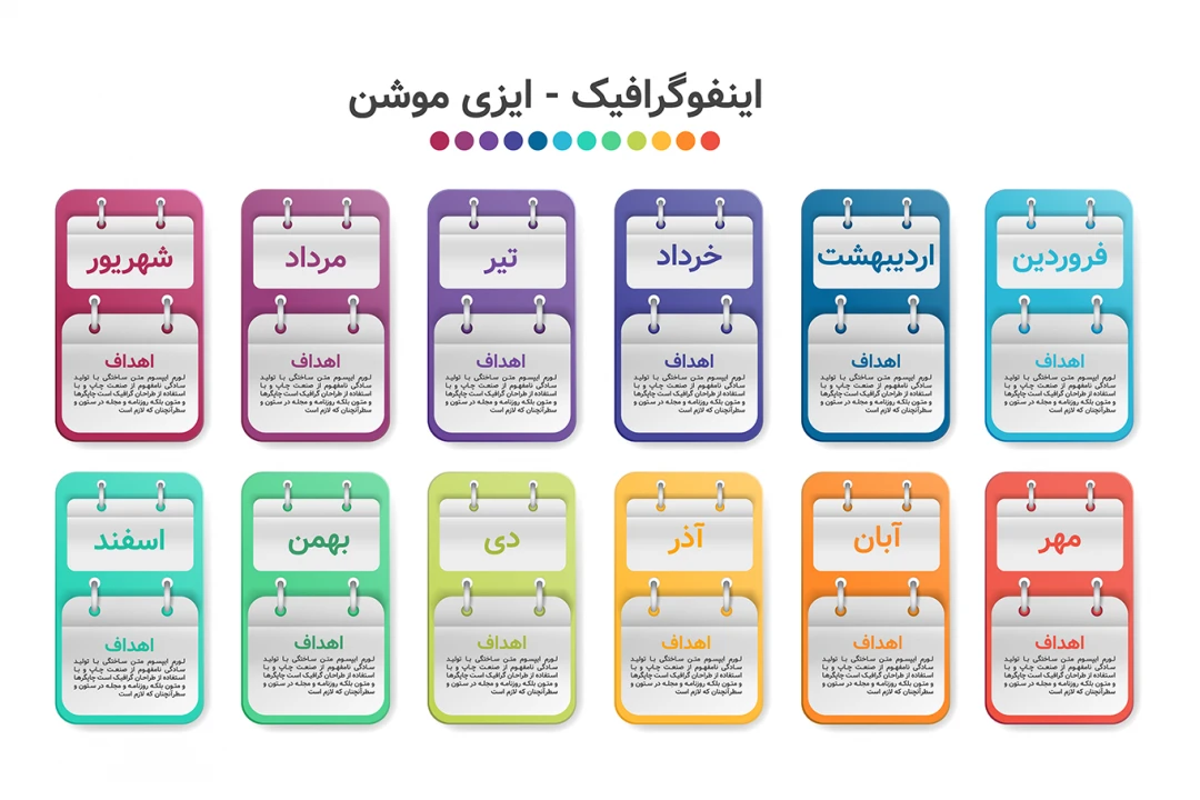 قالب اینفوگرافیک برنامه ریزی سالانه | ایلاسترایتور (AI)