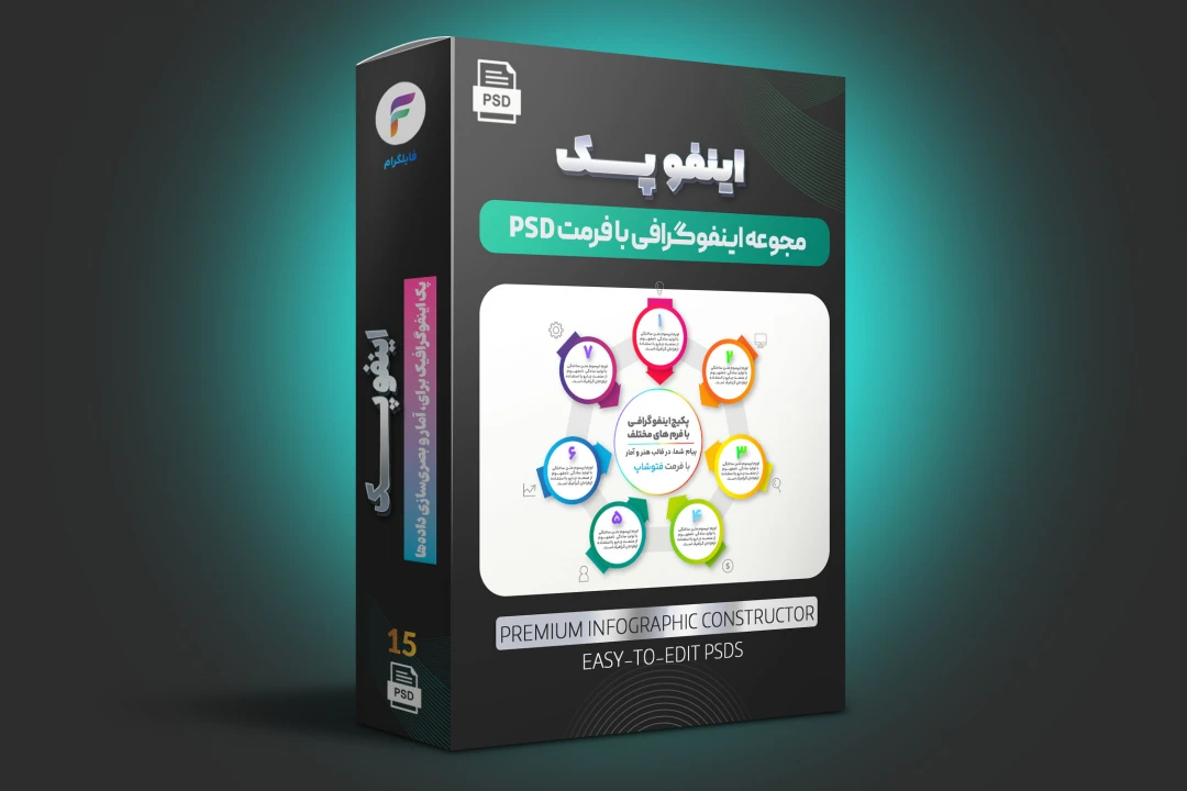 پک ویژه اینفوگرافیک لایه باز 15 عددی (فرمت PSD)