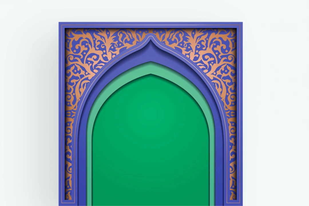 طرح محراب با حاشیه تذهیب طرح وکتور لایه باز ایلوستریتور