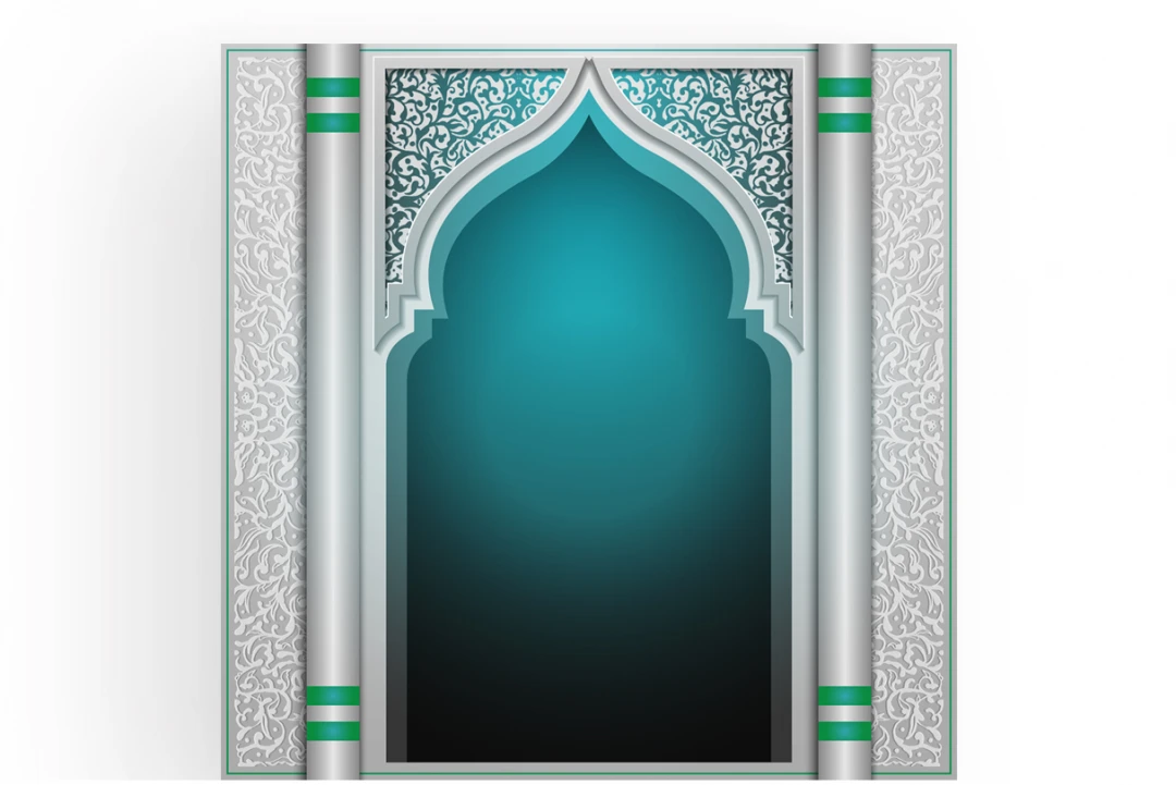 طرح محراب لایه باز ایلوستریتور با پس زمینه اسلیمی
