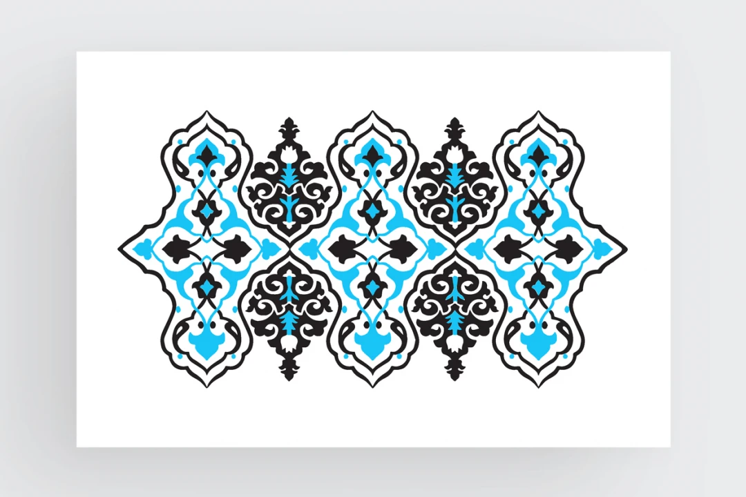 طرح اسلیمی مشکی آبی