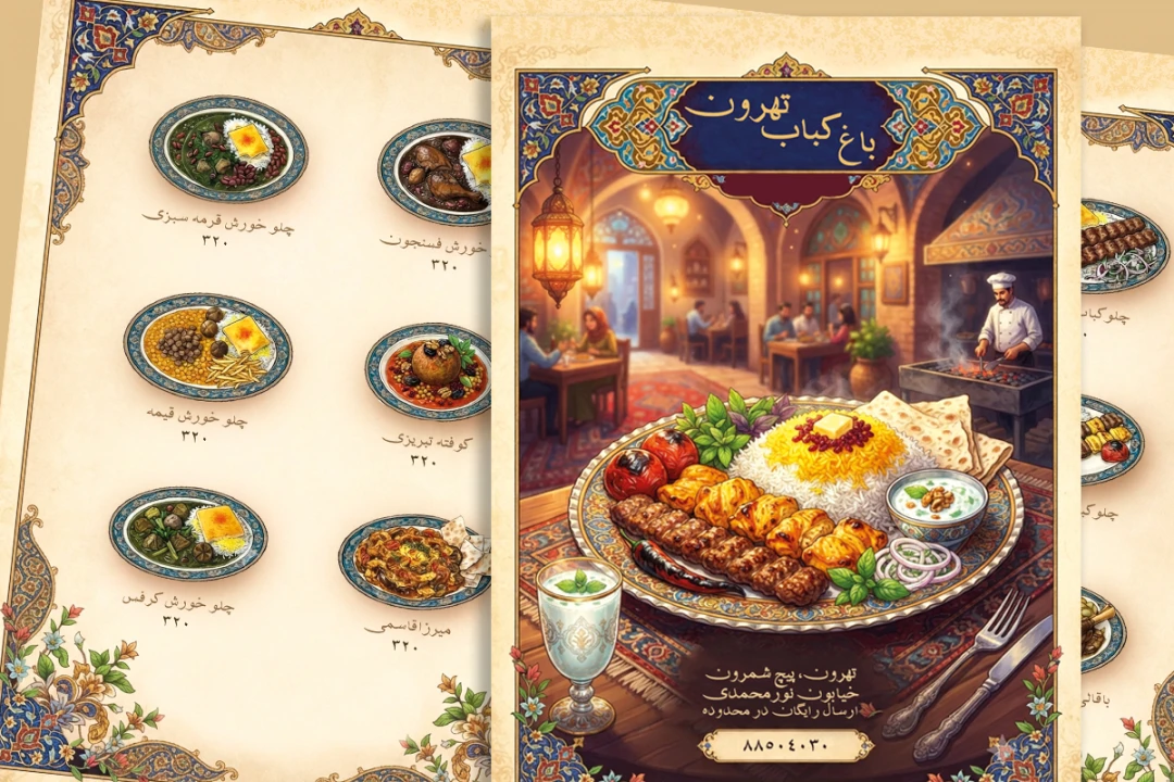منوی کبابی رستوران سنتی تهران
